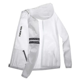 KissICON White / M Mens Waterproof QuickDry Hooded Sun Jacket