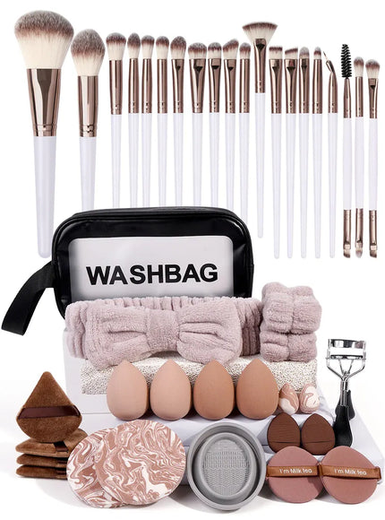 KissICON White Maange 42PC Multifunction Makeup Kit With 20 Brushes