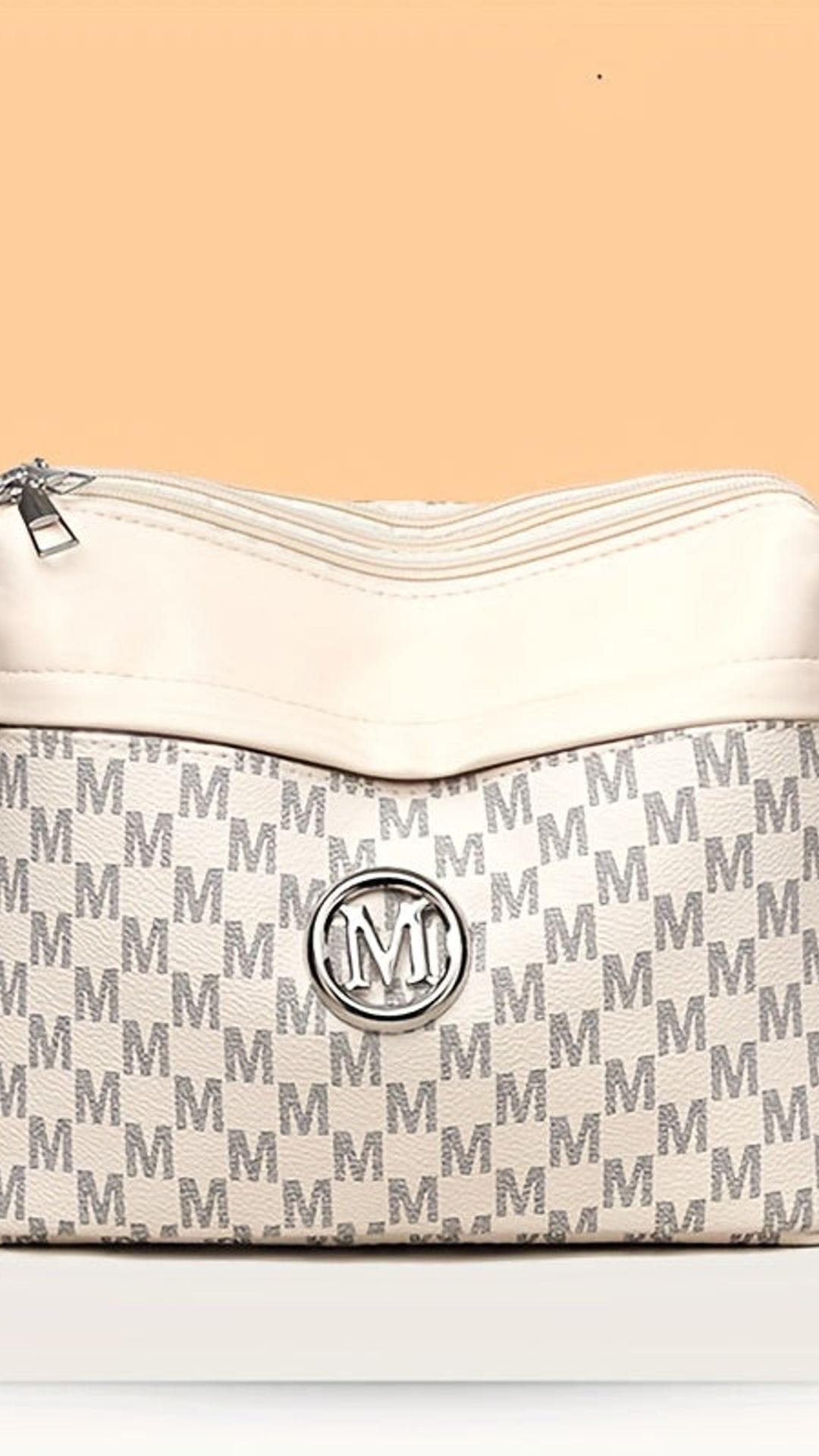 jkthpu-45 White Perfect Lily Vintage Crossbody Bag – Geometric Synthetic Leather