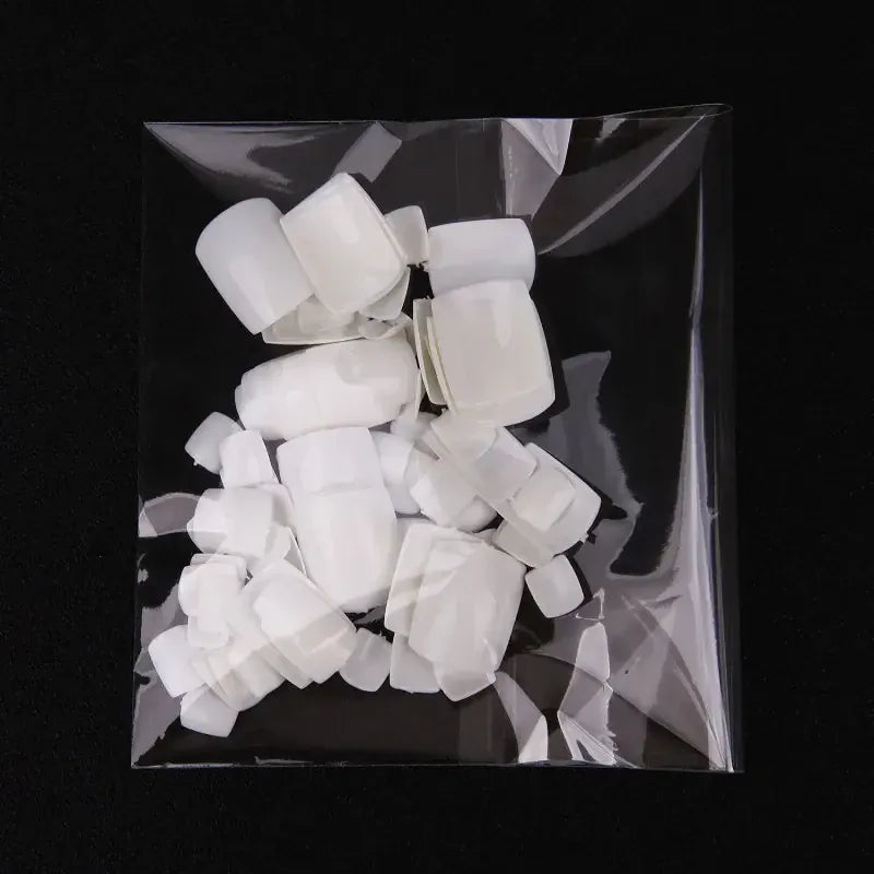KissICON White piece KissIcon False Toe Nails 100Pcs Natural White Clear