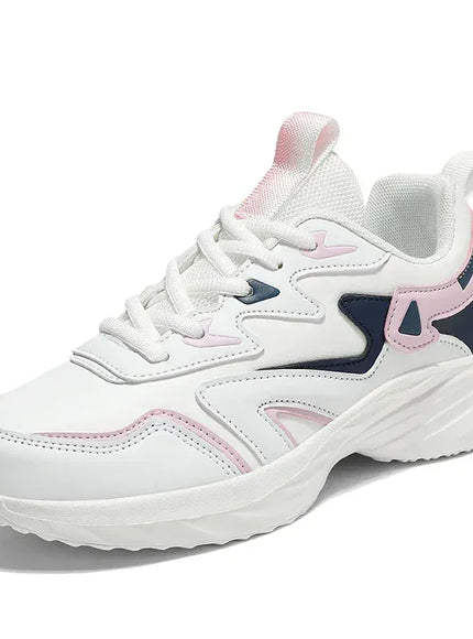 Dropshipman White Pink / 40 Brand Sport Shoes Woman PU Leather Waterproof Casual Shoes Sneakers Outdoor Sports Shoe Women Students Shoes Black Size41