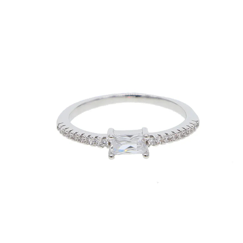 KissICON WHITE / Platinum Plated / 7 Kissicon Birthstone Ring – Colorful Zirconia Gift