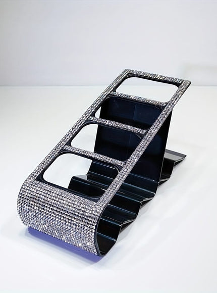 jkthpu-45 White Rhinestone A Diamond-Studded Remote Control Organizer for The Tabletop