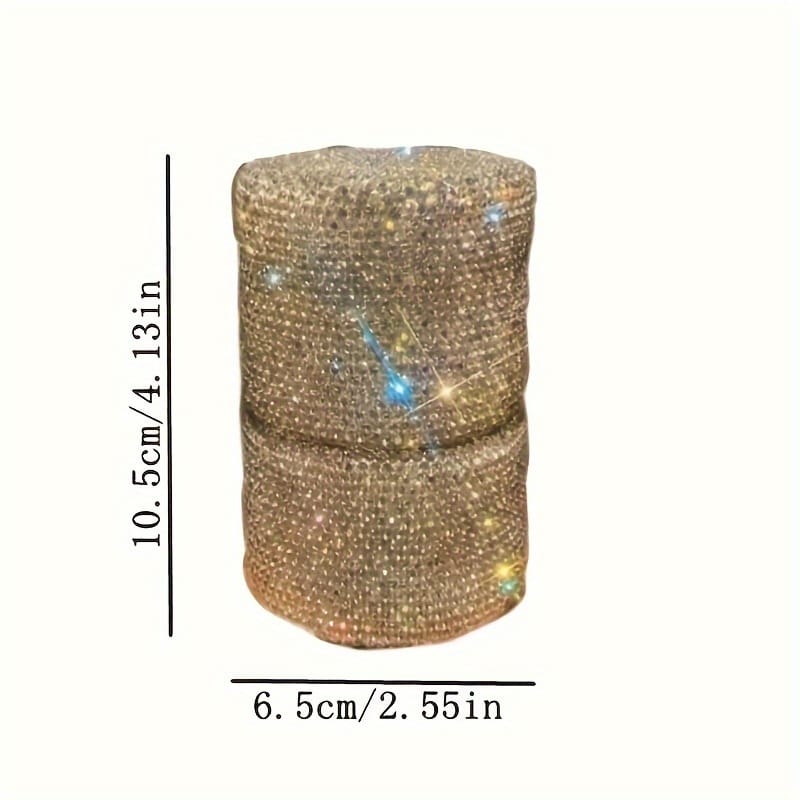 KissICON White Rhinestone Glitter Makeup Brush Set – Rhinestone Dustproof Storage