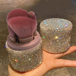 KissICON White Rhinestone Glitter Makeup Brush Set – Rhinestone Dustproof Storage