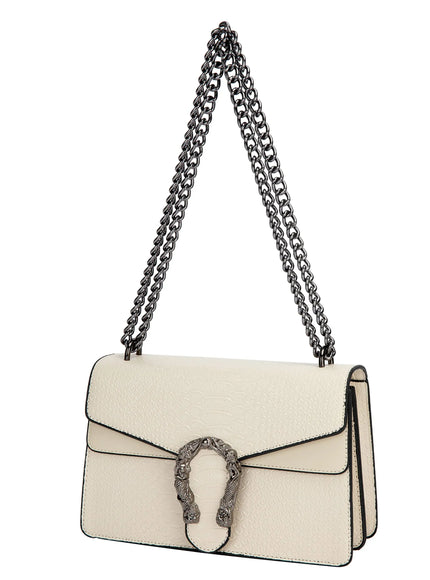 KissICON White Snake Print PU Leather Crossbody
