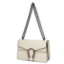 KissICON White Snake Print PU Leather Crossbody
