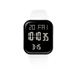 KissICON White Sport Digital Watch For Men Women Waterproof Alarm