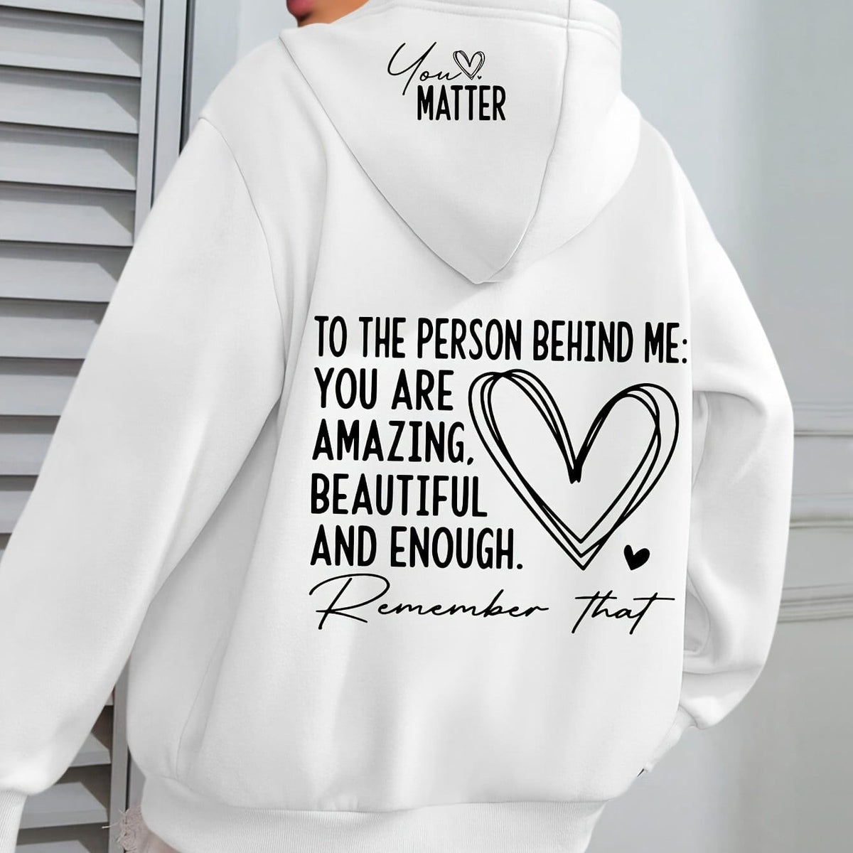 jkthpu-45 White / UK 16 [Inspirational Hoodie] Women's Plus Size Inspirational Hoodie |
