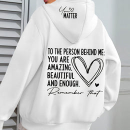 jkthpu-45 White / UK 16 [Inspirational Hoodie] Women's Plus Size Inspirational Hoodie |