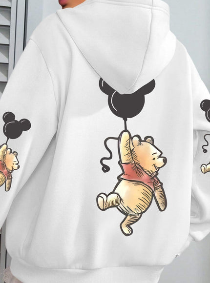 jkthpu-45 White / UK 16 Plus Size - Women'S Cute Bear with Balloons
