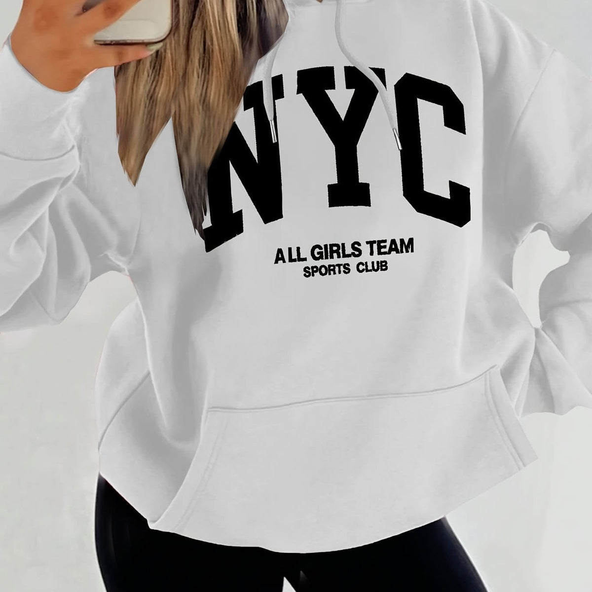 jkthpu-45 White / UK 16 Plus Size - Women'S Plus-Size Hoodie - Oversized