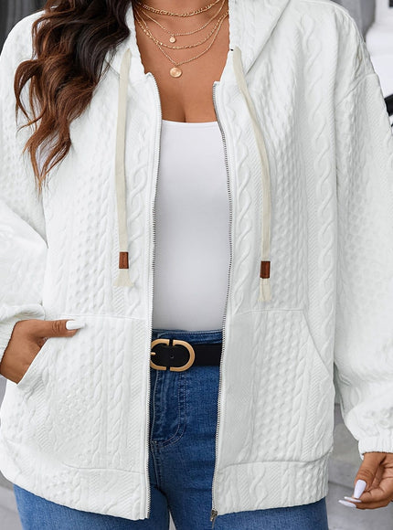 jkthpu-45 White / UK 16 Plus Size -zipper jacket