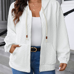 jkthpu-45 White / UK 16 Plus Size -zipper jacket
