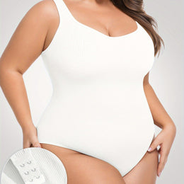 jkthpu-45 White / UK 16 Single Piece/Pack Women'S Multicolor Solid Bodysuit with No