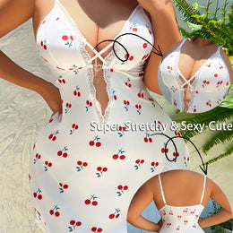 jkthpu-45 White / UK 18 Women's Plus Size Butterfly Print Camisole Nightgown