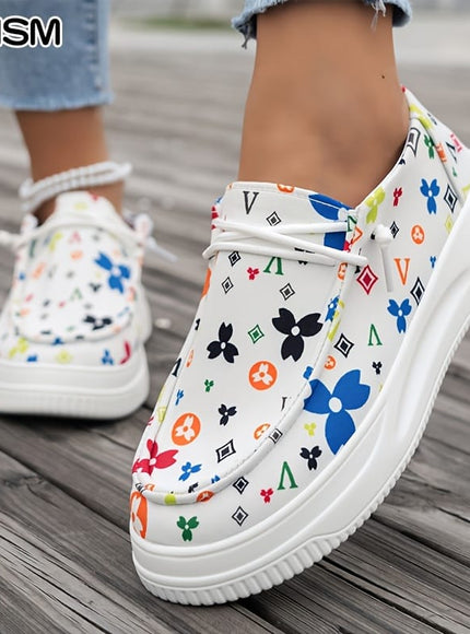 KissICON White / UK 3.5 Chic Coffee Letter Platform Mules AllSeason Vacation Comfort