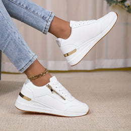 jkthpu-45 White / UK 3.5 Chic White Gold Sneakers SlipResistant Breathable Cushioned Comfort