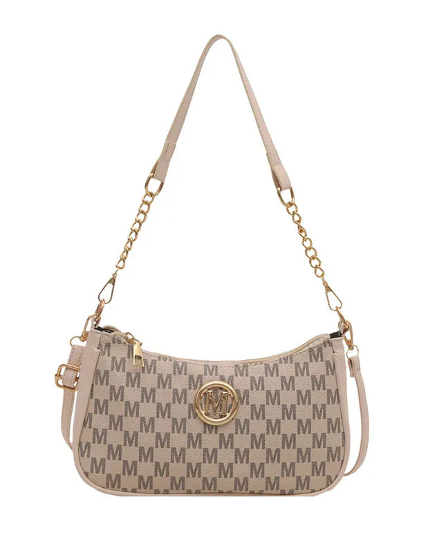 KissICON WHITE Vintage Gold M PU Leather Crossbody