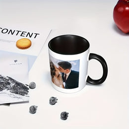 KissICON White Your Photo  Text Custom Coffee Mug Gift