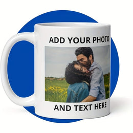 KissICON White Your Photo  Text Custom Coffee Mug Gift
