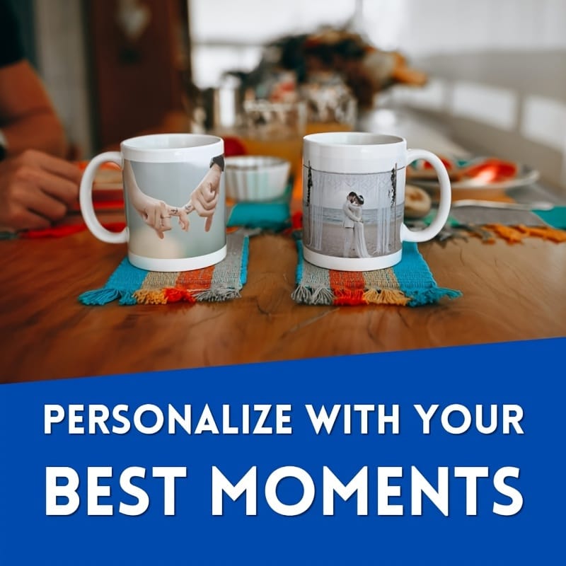 KissICON White Your Photo  Text Custom Coffee Mug Gift