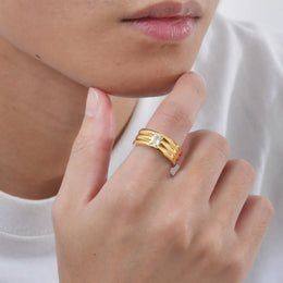KissICON White Zircon Wedding Ring – Gold Plated Steel