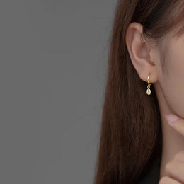 KissICON Wholesale 2025 Fashion Water Drop Zircon Hoop Earrings for Women Wedding Party  Simple Style Jewelry Pendientes Accessories Gift