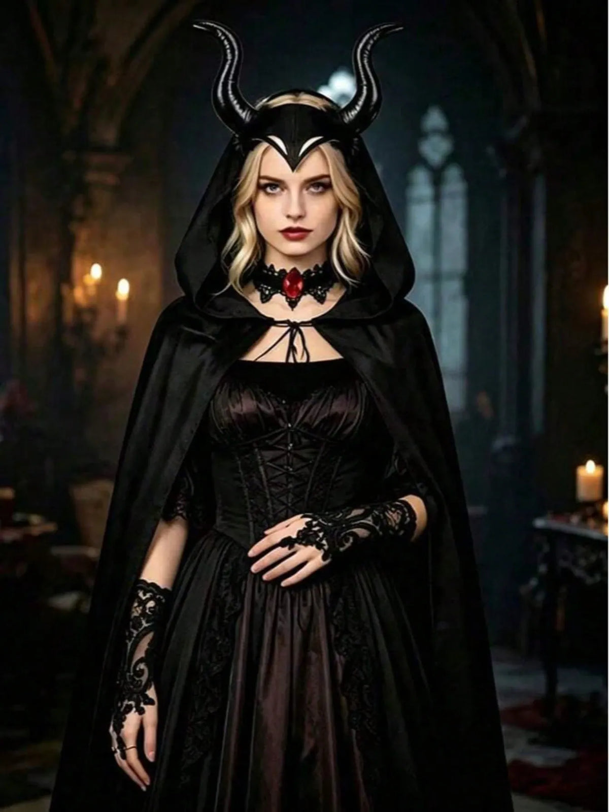 KissICON Wicked Queen Devil Horns and Wings Halloween Costume Set