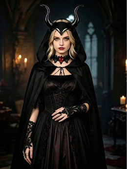 KissICON Wicked Queen Devil Horns and Wings Halloween Costume Set