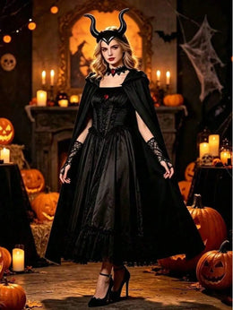 KissICON Wicked Queen Devil Horns and Wings Halloween Costume Set