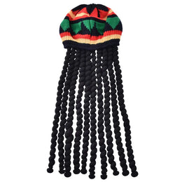 KissICON wig / M Halloween Hippie Costume Men 60s 70s Hippie Set Pants Shirt Fringe Vest Glass Frame Necklace Rasta Hat Dreadlocks