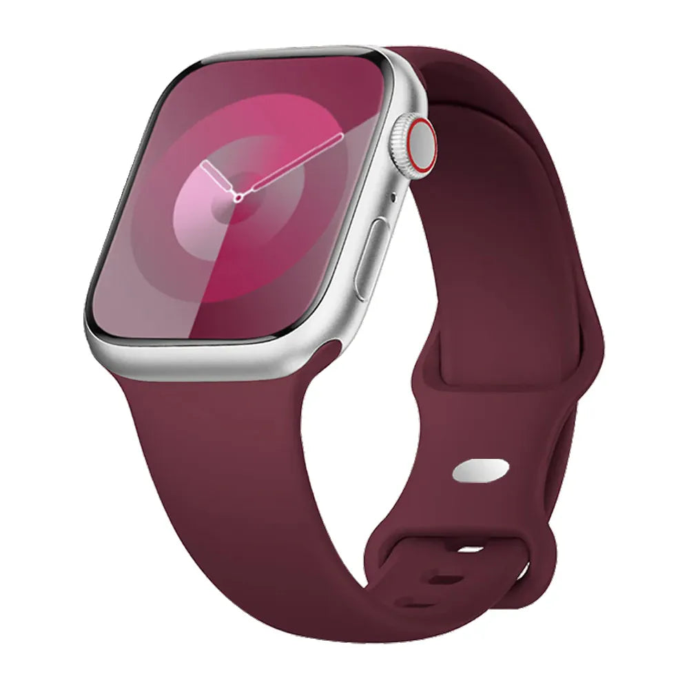 KissICON Wine / China Mainland / 40 41 42(S11-10) S-M Silicone Strap For Apple Watch Bands 40mm 44mm 46mm 45mm 41mm 49mm 42 Correa Bracelet iWatch series ultra3 2 7 8 9 se 10 11 band
