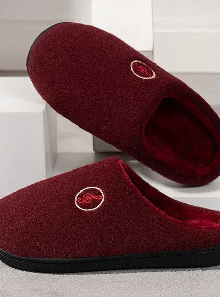 KissICON wine red / 40-41 Comfort Warm Couples Home Cotton Slippers Winter Non