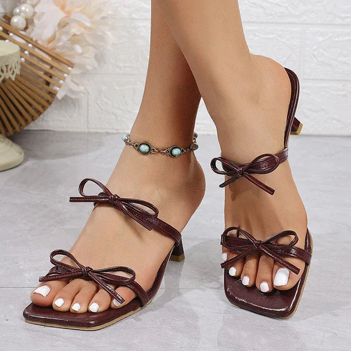 Wine Red High Heels Sandals Women 2025 Summer