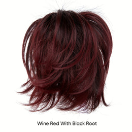 KissICON Wine Red With Black Root / 8inch KissIcon Claw Clip Bun Hair Extensions - Bendable