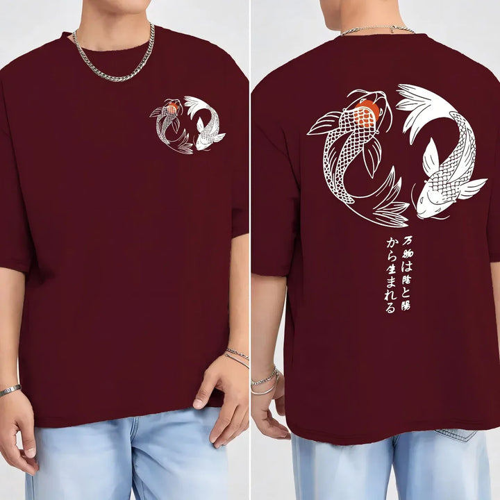 Harajuku Koi Cotton Tee Summer Style for Men
