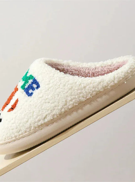 KissICON Winter New Letter Print Women's Slippers Fashion Mix