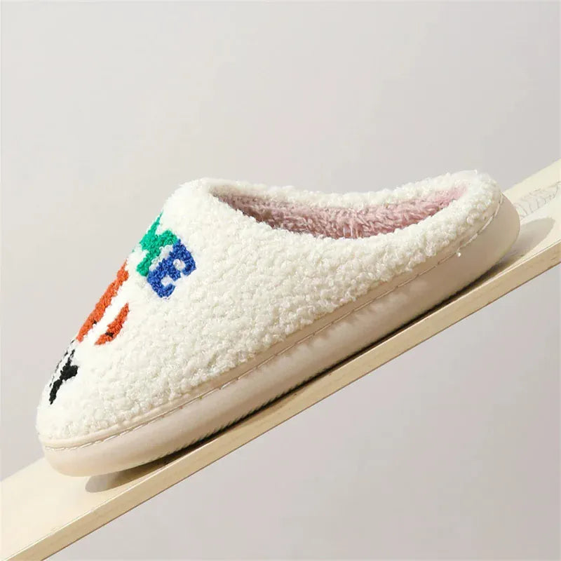 KissICON Winter New Letter Print Women's Slippers Fashion Mix