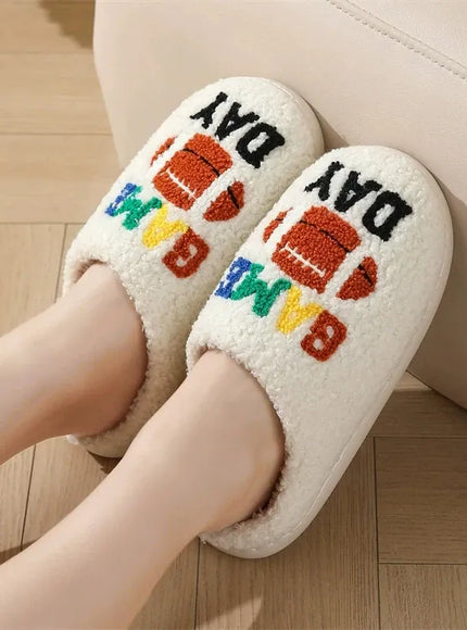 KissICON Winter New Letter Print Women's Slippers Fashion Mix