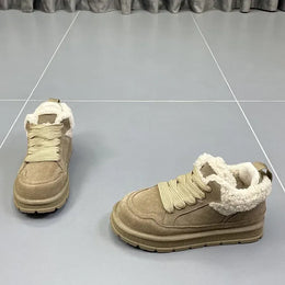 KissICON Winter New Style Womens Retro Lace-up Round Toe