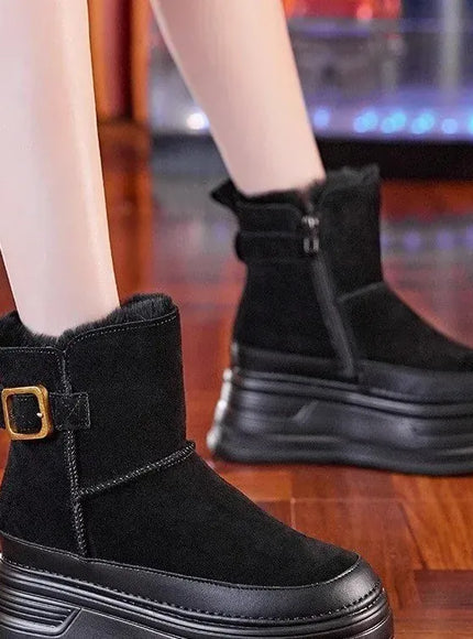 KissICON Winter Outdoors New 2025 High Quality Suede Platform
