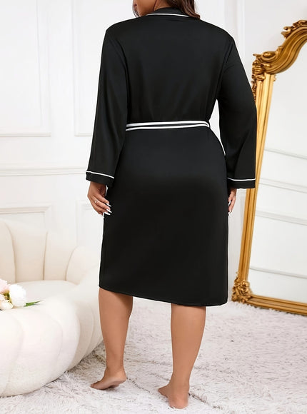 KissICON Winter Robe Black Plus Size Women's Loungewear