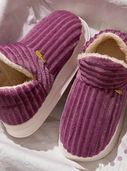 KissICON Winter Warm Indoor Cotton Padded Shoes Women Thicken