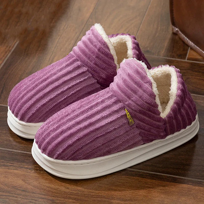 KissICON Winter Warm Indoor Cotton Padded Shoes Women Thicken