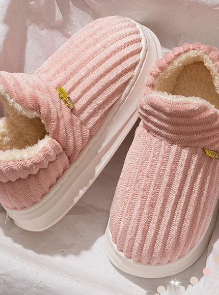 KissICON Winter Warm Indoor Cotton Padded Shoes Women Thicken
