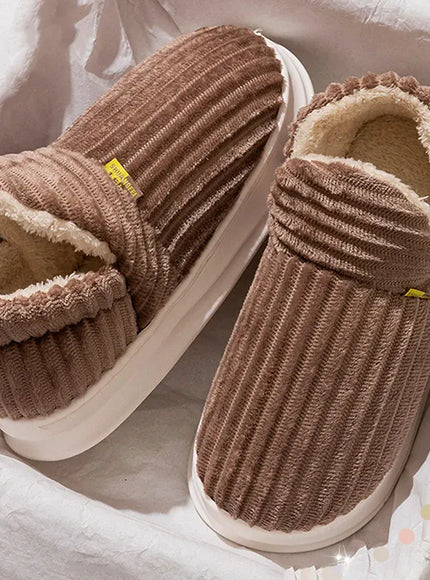 KissICON Winter Warm Indoor Cotton Padded Shoes Women Thicken
