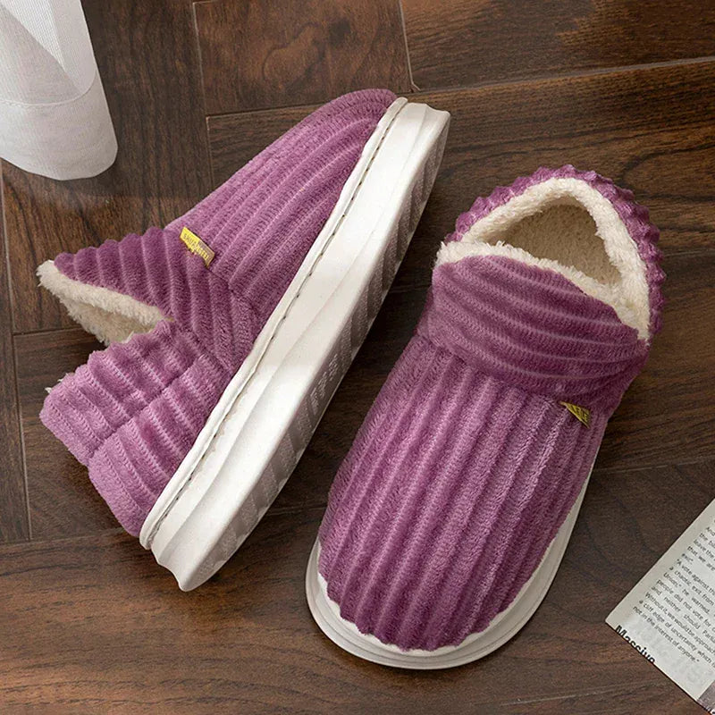 KissICON Winter Warm Indoor Cotton Padded Shoes Women Thicken