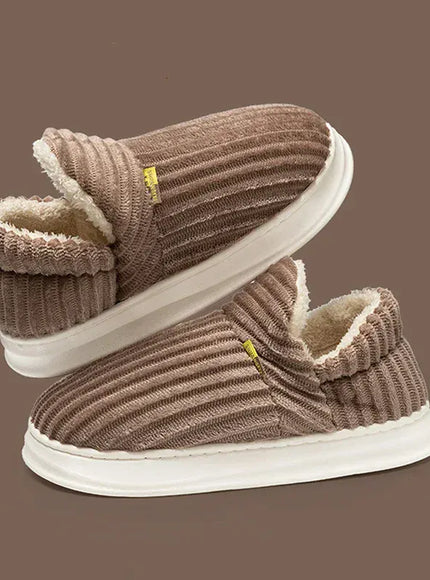 KissICON Winter Warm Indoor Cotton Padded Shoes Women Thicken