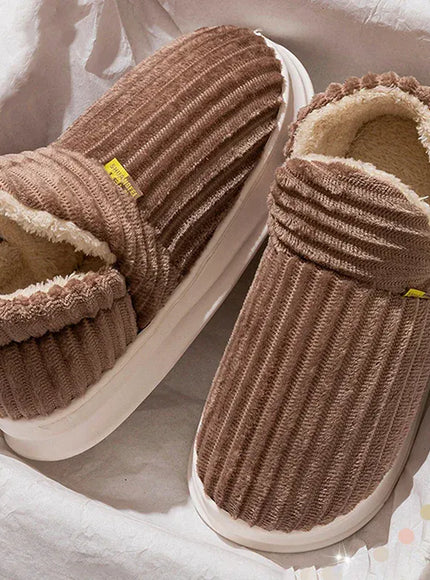 KissICON Winter Warm Indoor Cotton Padded Shoes Women Thicken